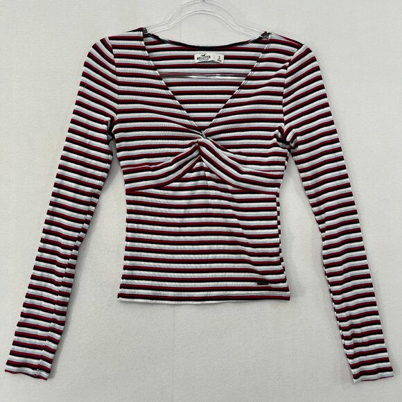 Hollister Tops - Hollister Top size Small Striped Twisted Front Rib Knit Fitted Y2K